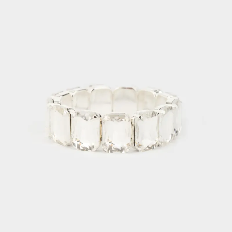 Браслет, 18 см, стекло/металл, серебристый, Кристаллы, Jewelry crystal