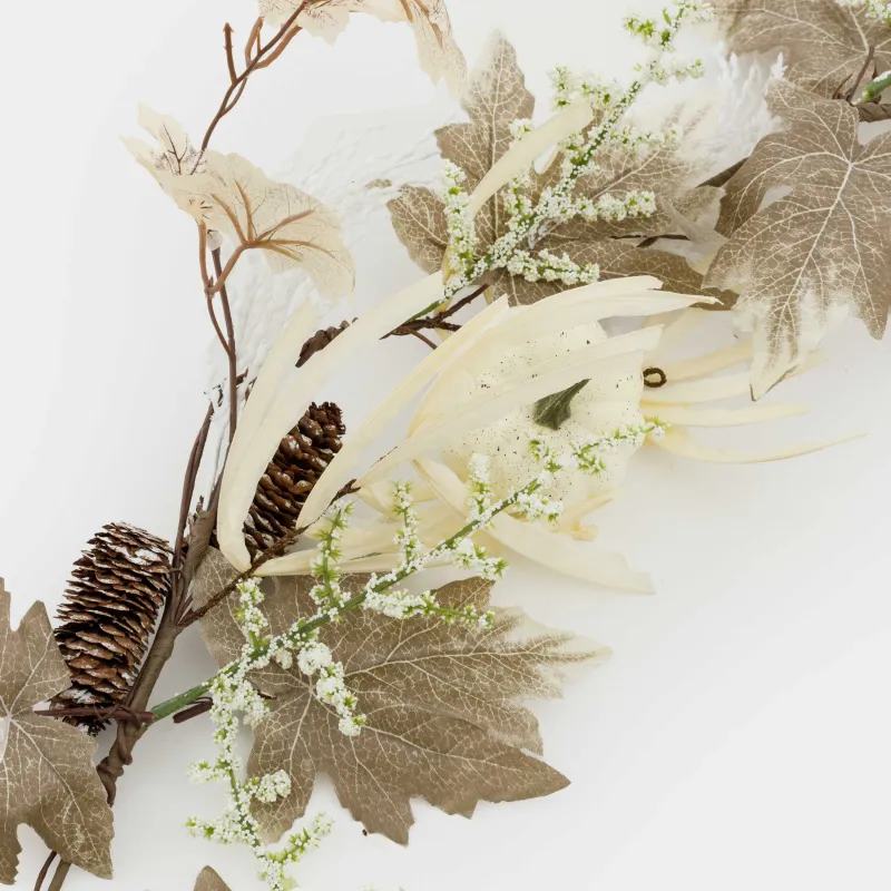 Ветка-гирлянда декоративная, 1,2 м, пенопласт/полиэстер, Белый букет, Slight frost decor, image-2