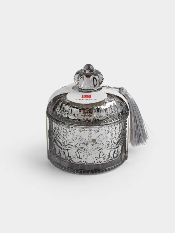 Свеча ароматическая, 10х11 см, в подсвечнике, с крышкой, стекло, серебристая, Rural Baroque, Silver style, image-5