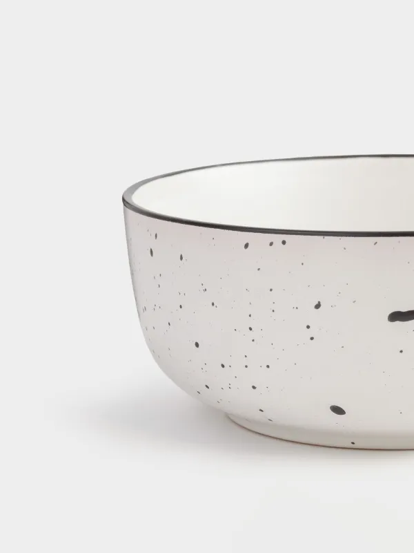 Сервиз обеденный, 6 перс, 18 пр, керамика, белый, с черным кантом, в крапинку, Speckled black, image-5