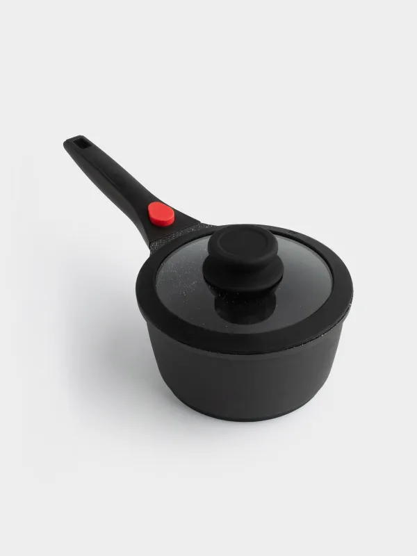 Ковш, 16 см, 1,5 л, с крышкой, съемная ручка, с покрытием, алюминий, Solution Red 2, image-3