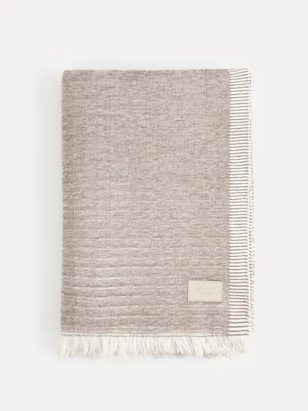 Плед, 130х170 см, с бахромой, шенилл, серый, Chenill, image-0