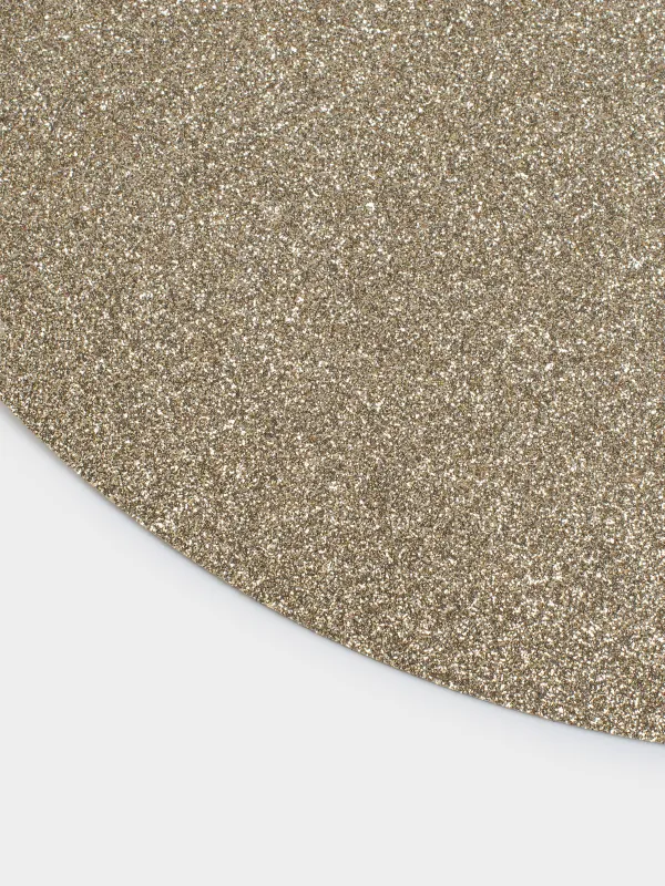 Салфетка под приборы, 38 см, ПВХ, круглая, шампань, Glitter mat, image-2