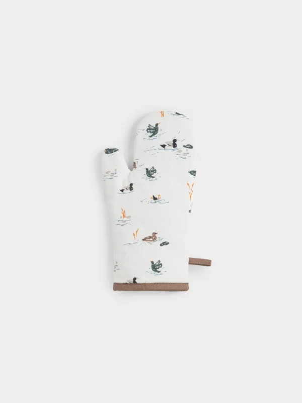 Прихватка-варежка, молочная, Ducks in pond, image-0