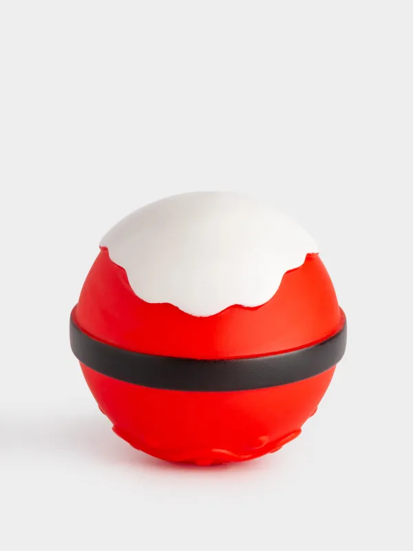 Игрушка для собак, 8 см, с пищалкой, резина, красная, Мяч Санты, Christmas pet, image-2