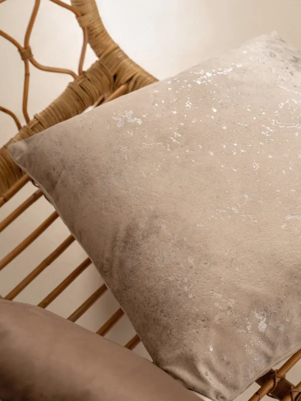 Подушка декоративная, 45х45 см, вельвет, бежевая, Брызги, Sparkly, image-4