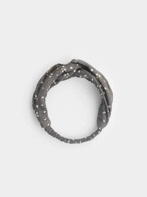 Повязка для волос, 23 см, полиэстер, коричневая, Цветы, Hairstyle, image-0