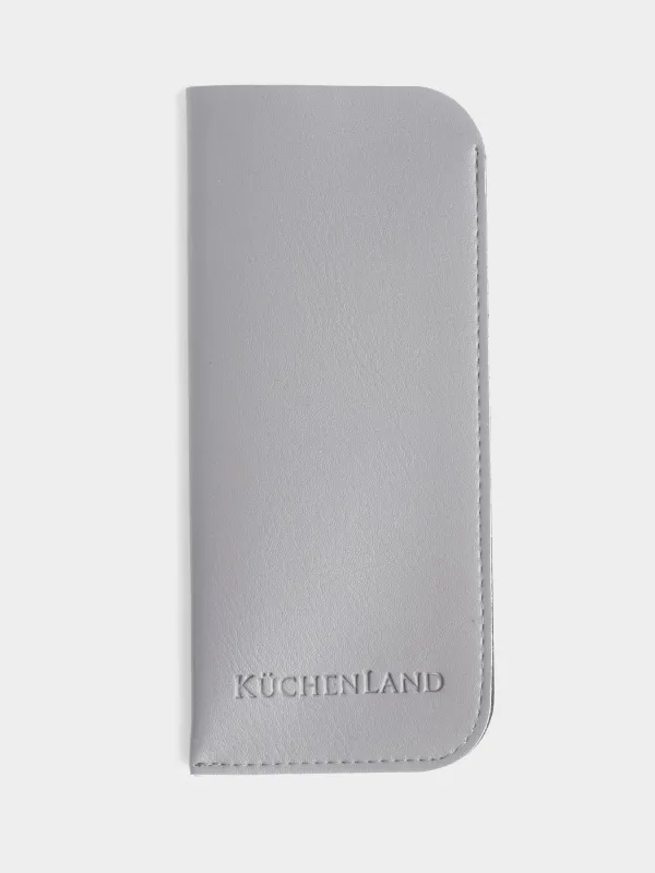 Футляр для очков, 18x8 см, полиуретан, светло-серый, Memo, image-0