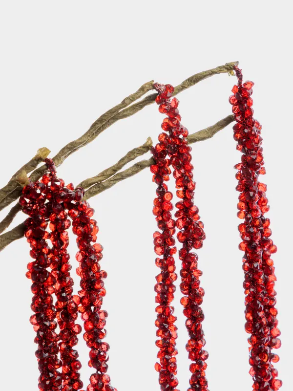 Ветка декоративная, 65 см, Бордовые кристаллы, Crystal decor, image-1