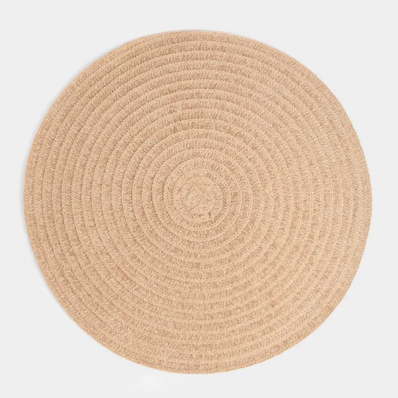 Салфетка под приборы, 38 см, шенилл, круглая, коричневая, Chenill