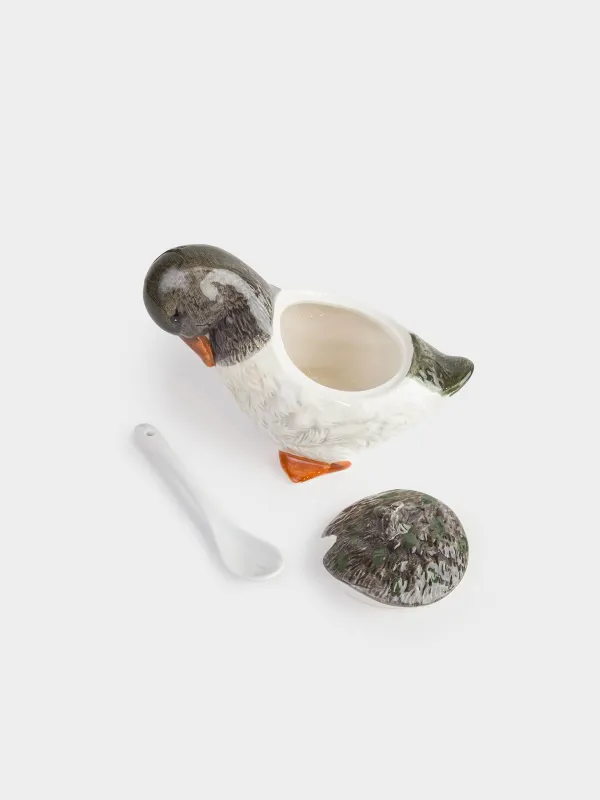 Сахарница, 11 см, 220 мл, с ложкой, керамика D, Утенок, Duck, image-4