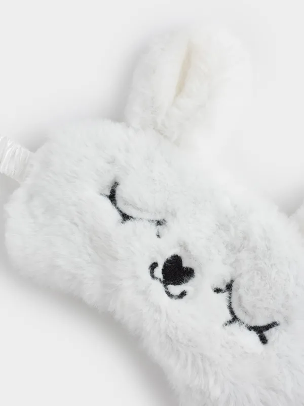 Маска для сна, 18 см, полиэстер/искусственный мех, бежевая, Зайка, Rabbit, image-5