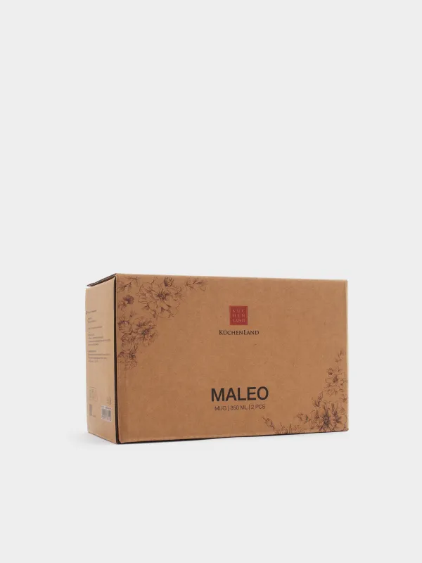 Кружка, 350 мл, 2 шт, Бежевые цветы, Maleo, image-4