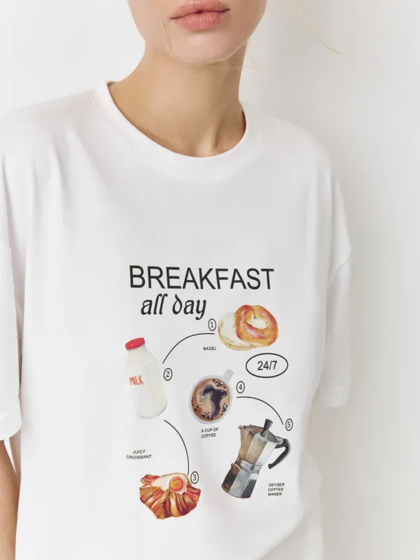 Футболка женская, Breakfast all day, Limva, image-1