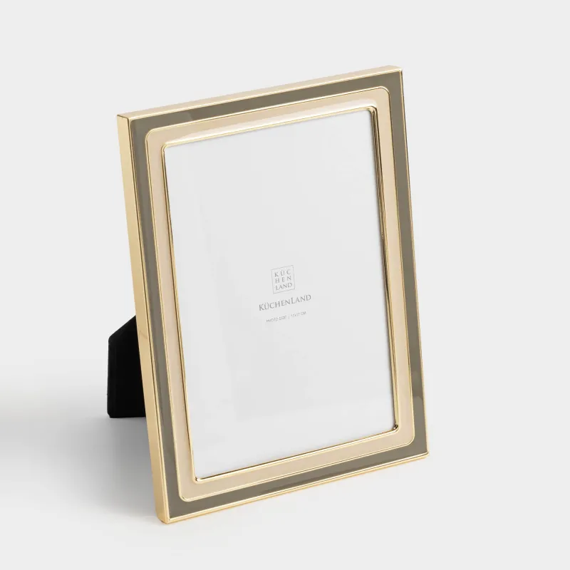 Фоторамка, 15х20 см, металл/стекло, бежевая, Gallery