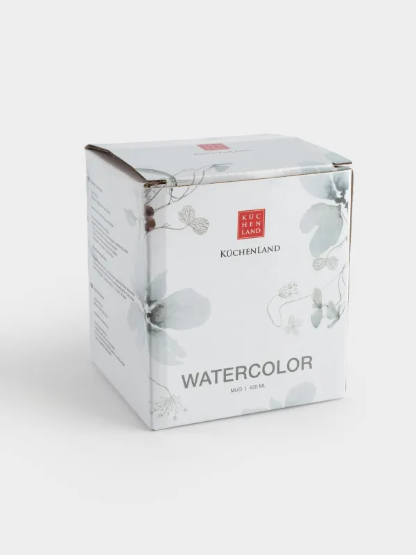 Кружка, 420 мл, фарфор N, Серые цветы, Watercolor, image-6