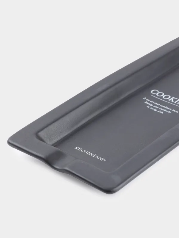 Подставка под ложку, 25x12 см, керамика, прямоугольная, черная, Course, image-4
