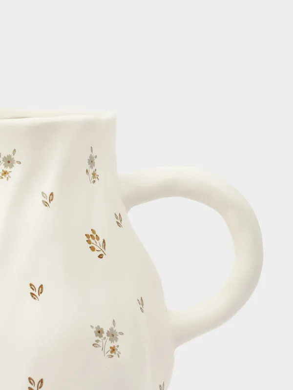 Кувшин, 1,6 л, керамика D, молочный, Винтажные цветы, La flore, image-2