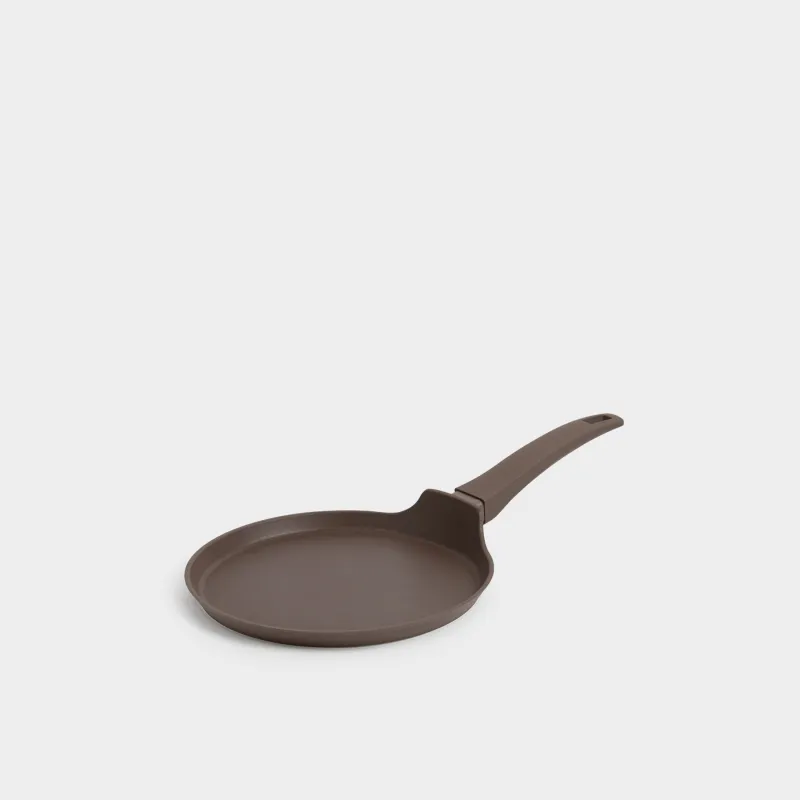 Сковорода блинная, 24 см, с покрытием, алюминий, коричневая, Brown rock