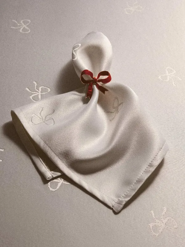 Салфетка под приборы, 30х45 см, из жаккарда, Бантики, Jacquard bow, image-2
