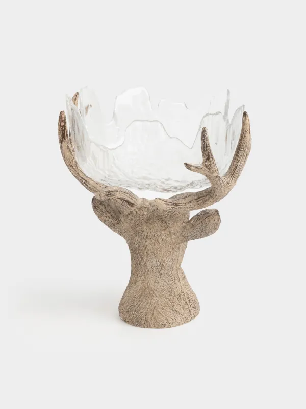 Ваза для фруктов, 27х17х23 см, на ножке, полирезин, цвет, Олень, Arctic deer, image-3