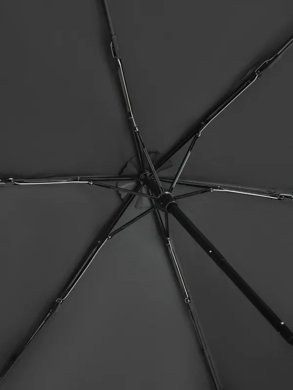 Зонт, 52/21 см, складной, эпонж, черный, Rainy day, image-1