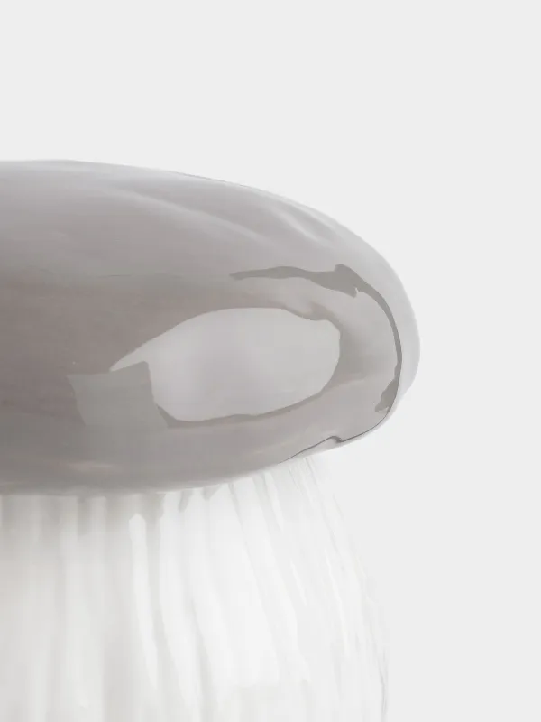 Емкость для хранения, 17х15 см, 1,2 л, керамика, молочно-серая, Гриб, Slight frost, image-2