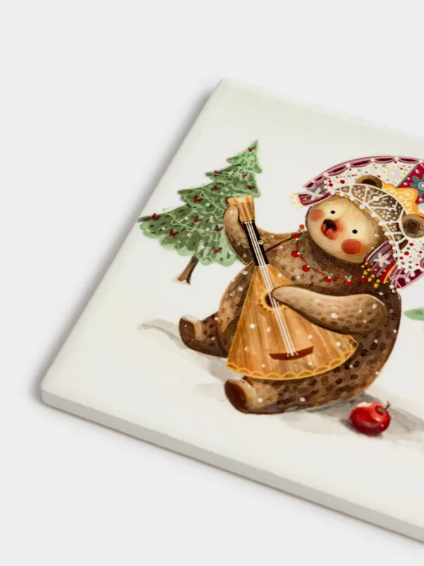 Подставка под кружку, Медведь, Christmas bear, image-1