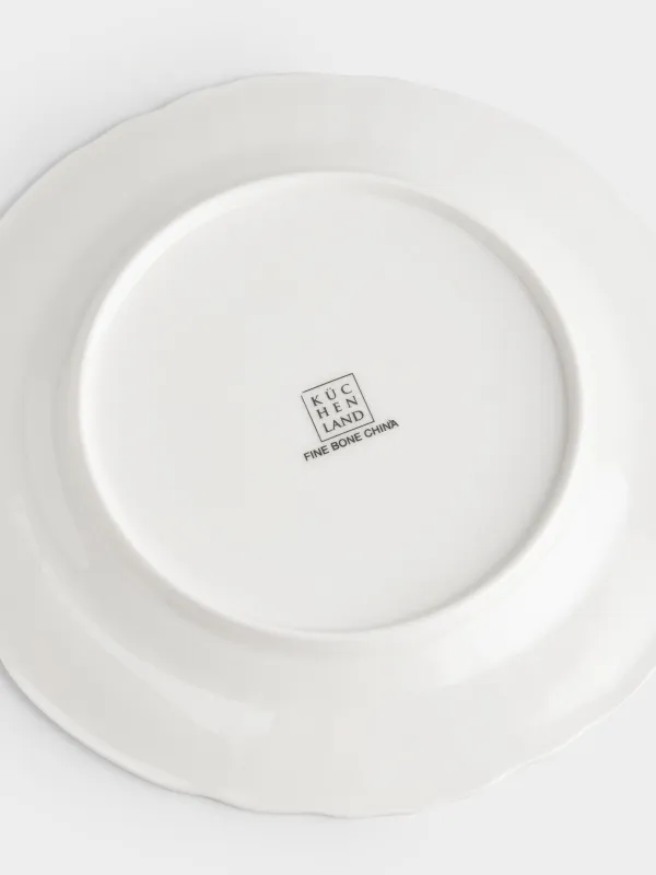 Тарелка закусочная, 20 см, фарфор F, белая, с золотистым кантом, Цветы гжель, Tradition Easter, image-4