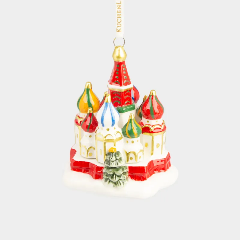 Игрушка елочная, 9 см, керамика, Собор Василия Блаженного, Figure christmas