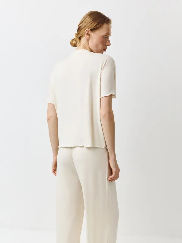 Футболка женская, домашняя, с рюшами, Rosemary, image-3