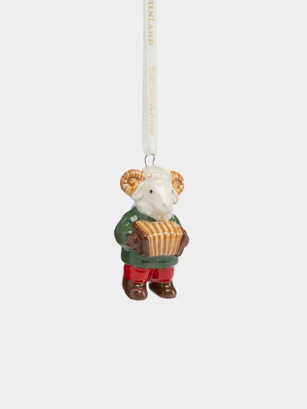 Игрушка елочная, 6 см, Баран с гармошкой, Figure christmas, image-1