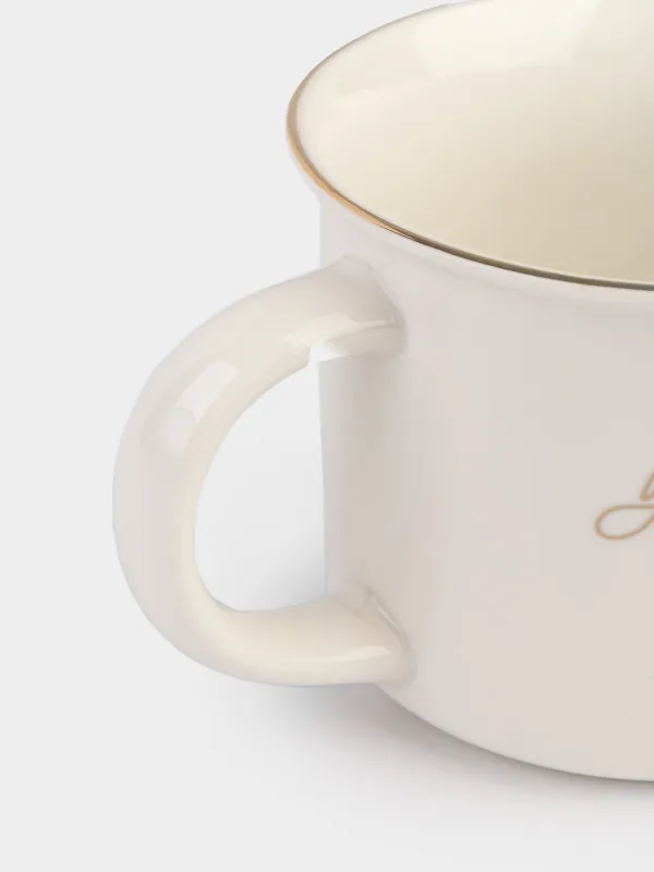 Кружка, 370 мл, фарфор N, бело-золотистая, You are loved, Mug title, image-2