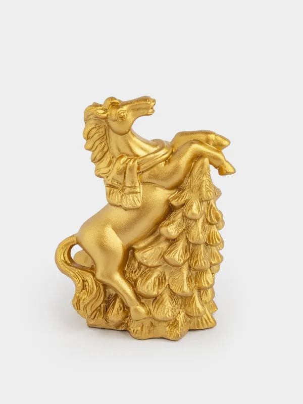 Копилка, 10 см, полирезин, золотистая, Конь, Horse gold, image-1