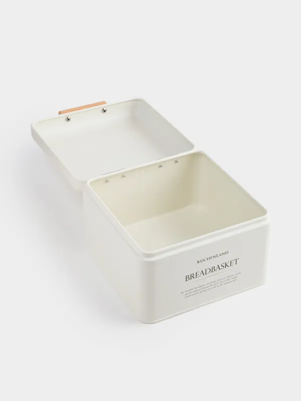 Хлебница, 20х20х14 см, металл/дерево, квадратная, молочная, Breadbasket, Course, image-4