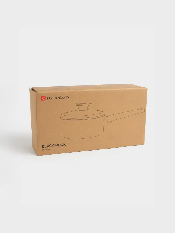 Ковш, 16 см, 1,4 л, с крышкой, с покрытием, алюминий, черный, Black rock, image-5