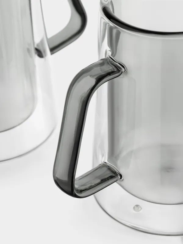 Кружка, 300 мл, 2 шт, стекло Б, серая, Air-Color, image-4