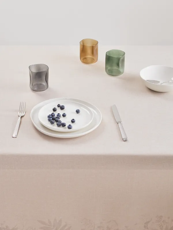 Скатерть, 170х250 см, полиэстер, бежевая, Цветы и листья, Geous flowers, image-1