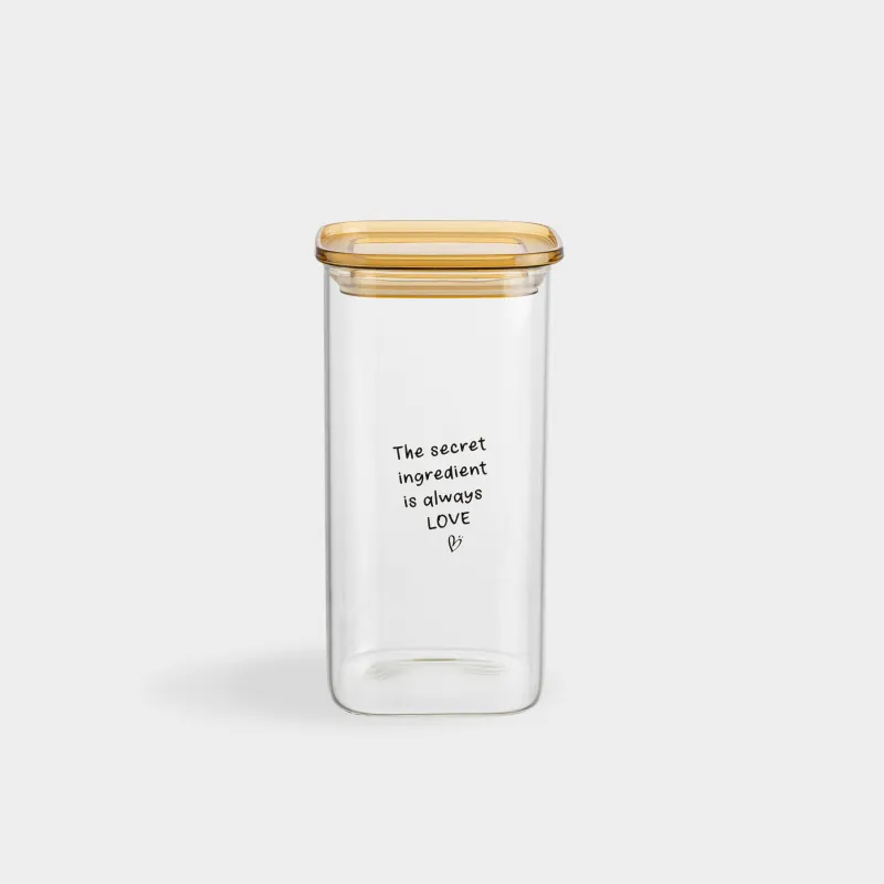 Банка для сыпучих продуктов, 1,6 л, Янтарная крышка, Amber font