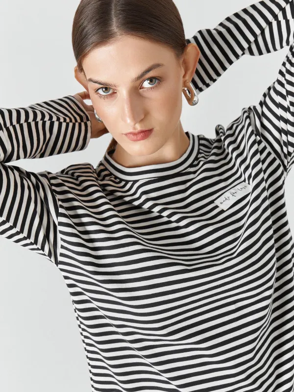 Лонгслив женский, черно-белый, Ninel, image-5