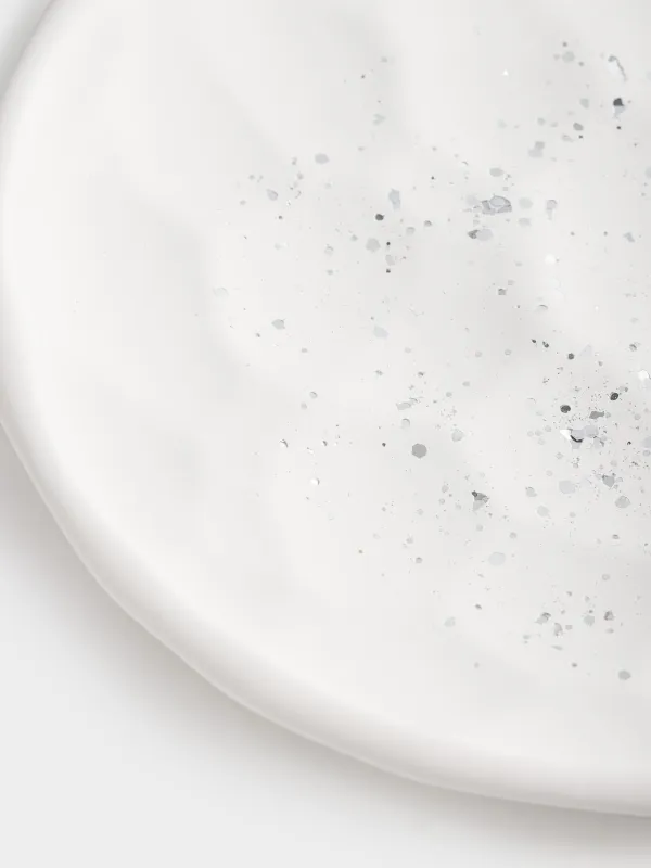 Блюдо декоративное, 27х21 см, гипс/блестки, бело-серебристое, Мятый эффект, Antic silver, image-5