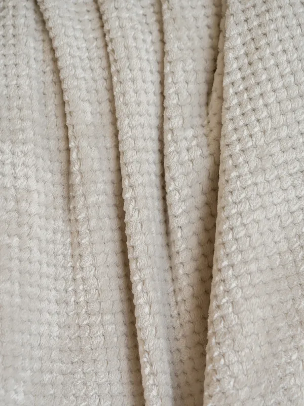 Плед, 140х190 см, фланель, бежевый, Решетка, Flannel, image-4