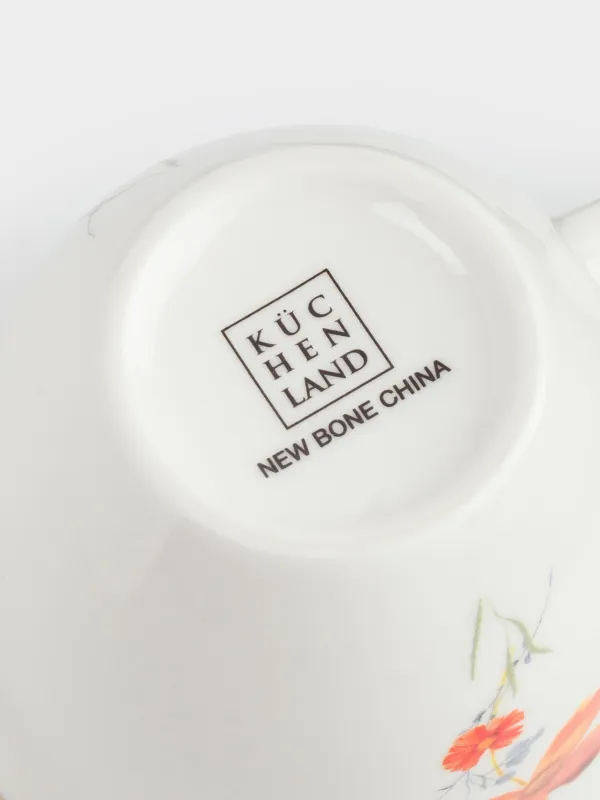 Кружка, 320 мл, фарфор N, белая, с золотистым кантом, Полевые цветы, Yarrow, image-3