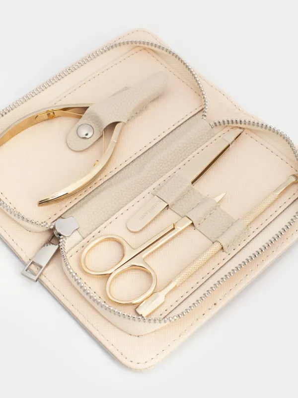 Набор маникюрный, 4 пр, в футляре, сталь/полиуретан, золотистый, Manicure gold, image-2