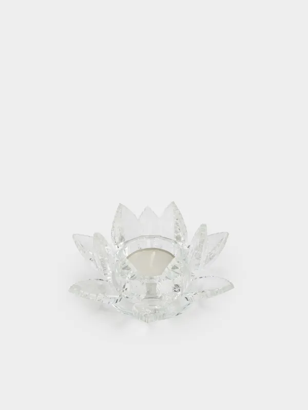 Подсвечник, 13x6 см, для чайной свечи, Лотос, Crystal flower, image-1