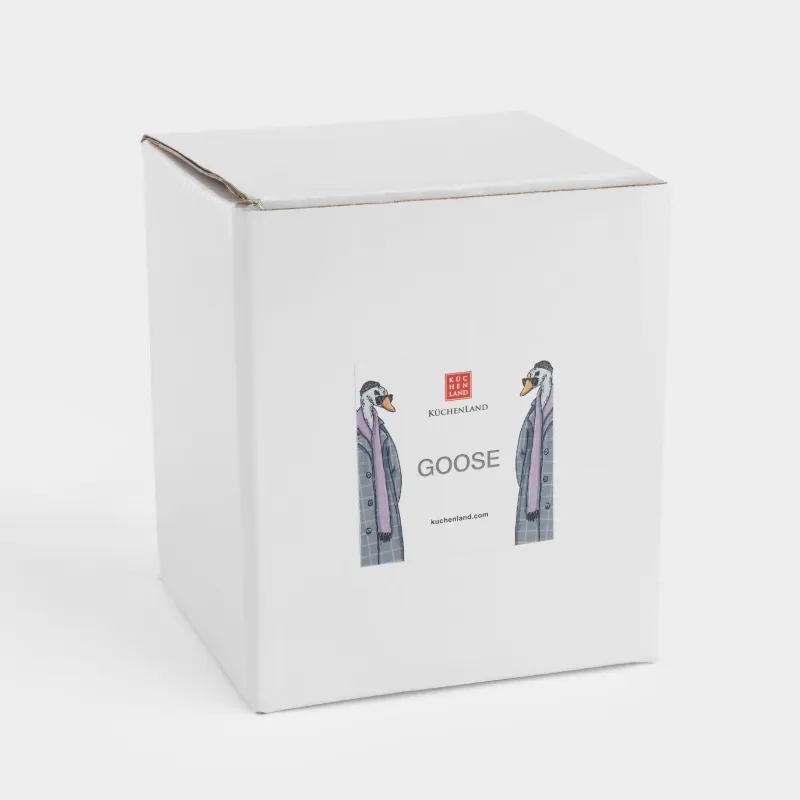 Кружка, 420 мл, фарфор N, белая, Гусь в пальто, Goose, image-5