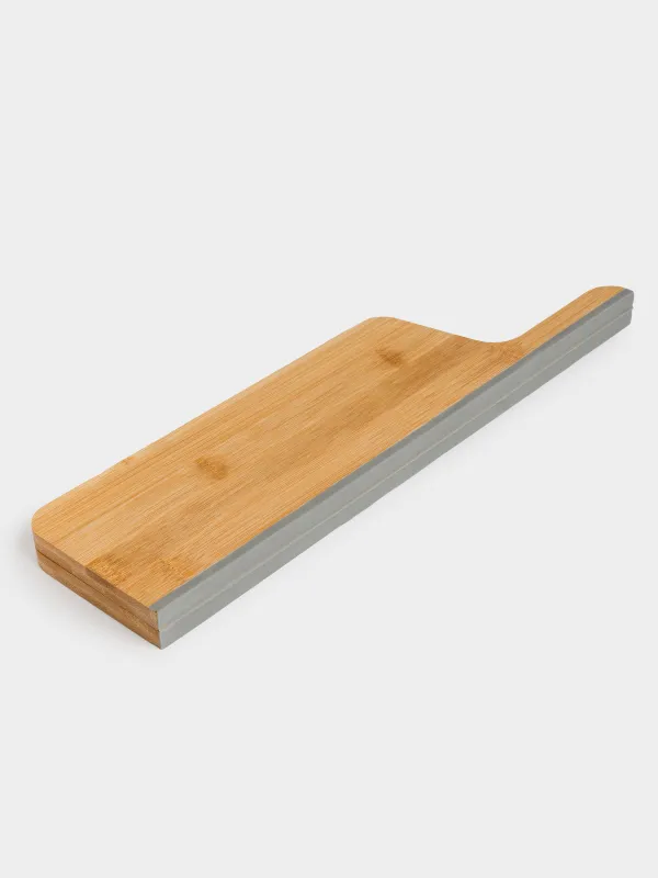 Доска разделочная, 40х21 см, складная, с ручкой, бамбук/силикон, прямоугольная, Bamboo, image-5