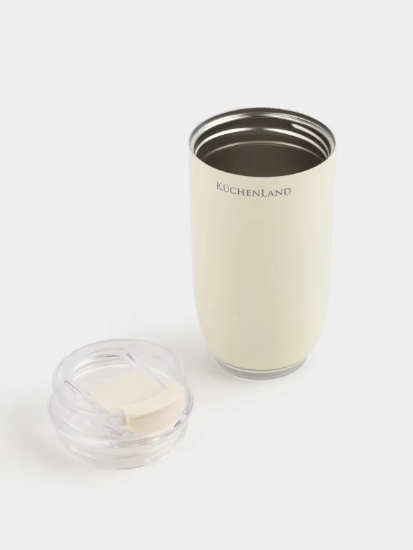 Термокружка, 320 мл, сталь/пластик, бежевая, Country, image-4