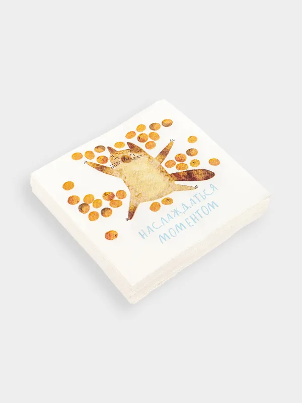 Салфетки бумажные, 21х21 см, Christmas cat, image-1