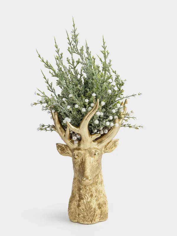 Ваза декоративная, 30 см, полирезин, Deer gold, image-4